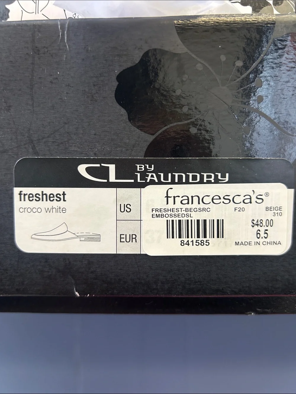 CL by Laundry White Croc-Embossed Slip-On Mules
